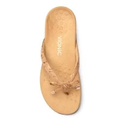Womens Vionic Bella Toe Post Sandal Gold Cork -Vionic 44BELLAIIGLDCRK 2