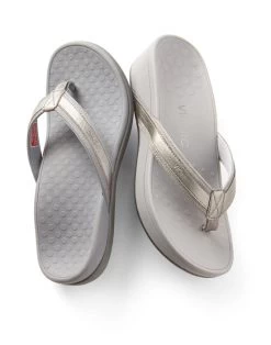 Womens Vionic Tide II Toe Post Sandal Pewter -Vionic 44TIDEIIPWTRMTL 7