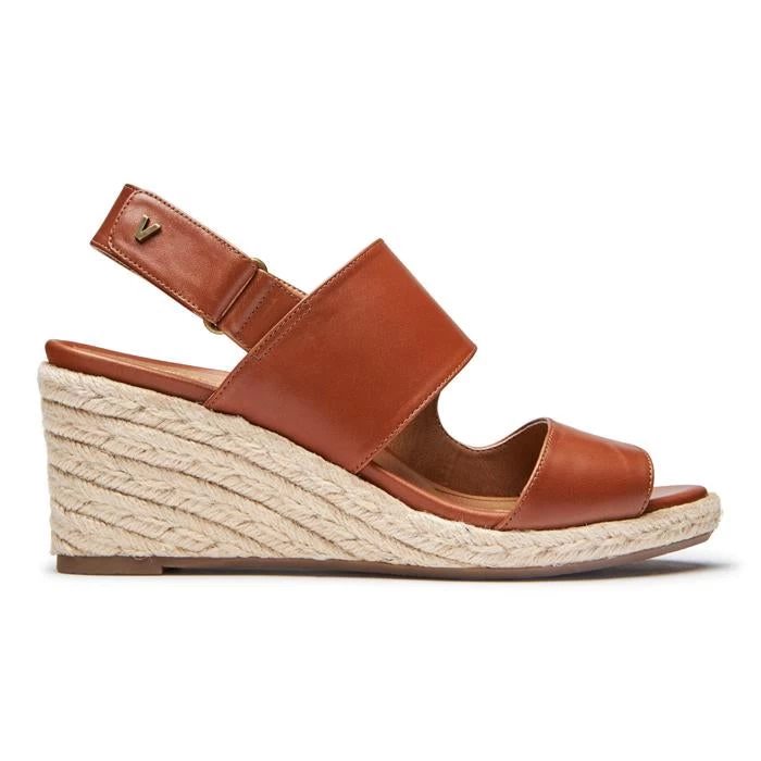 Womens Vionic Brooke Wedge Sandal Cognac 4 Womens Vionic Brooke Wedge Sandal Cognac - Image 2