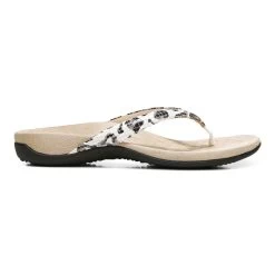 Womens Vionic Dillon Snake Toe Post Sandal White Leopard -Vionic DILLONLPRDWHT 3