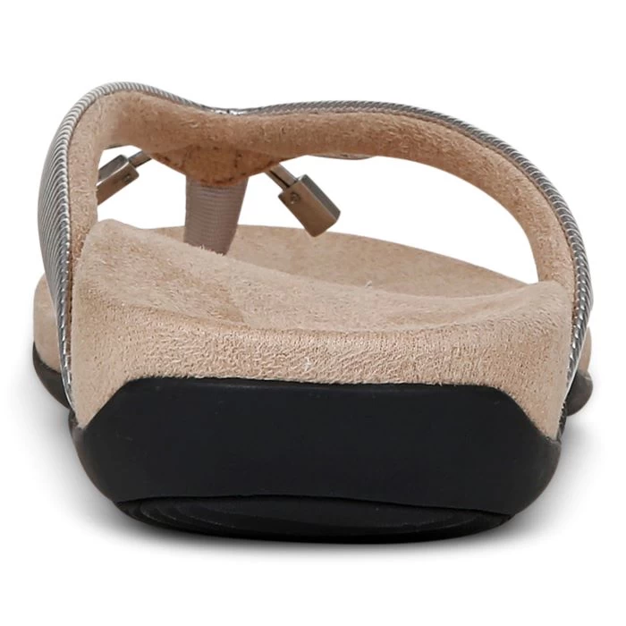 Womens Vionic Bella Toe Post Sandal In Aluminum 8 Womens Vionic Bella Toe Post Sandal In Aluminum - Image 6